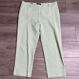 Talbots 100% Cotton Seersucker Green Signature Pants Size 12